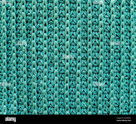 Green Knitted Pattern Crocheted Fabric Texture Stock Photo Alamy
