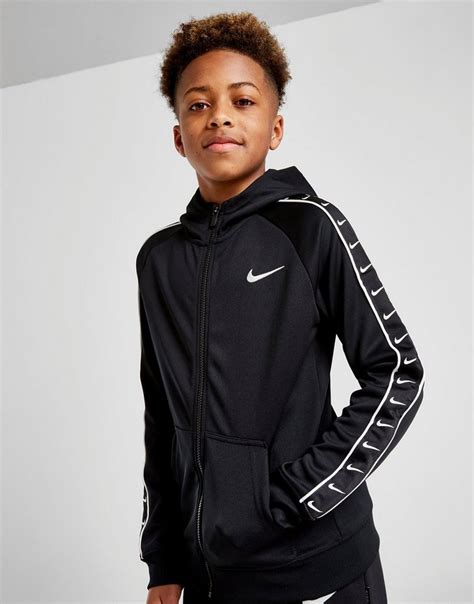 Buy Black Nike Tape Poly Full Zip Hoodie Junior Jd Sports Jd Sports