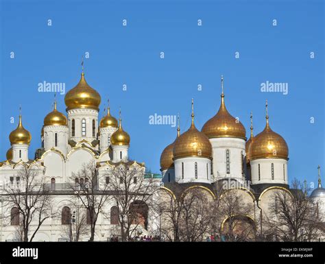 Domes Of The Kremlin Churches Russia Moscow Orthodox Cathedrals