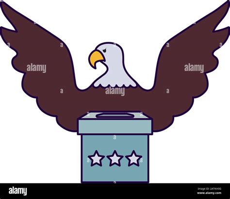 Eagle And Vote Box Design Usa Happy Presidents Day Elections United