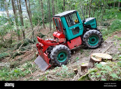 Forest Tractor In The Mountain Forests On The Mountain Jenner Near