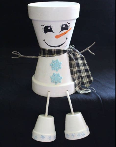 Clay Pot Snowmen