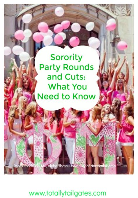 sorority party rounds and cuts totally tailgates