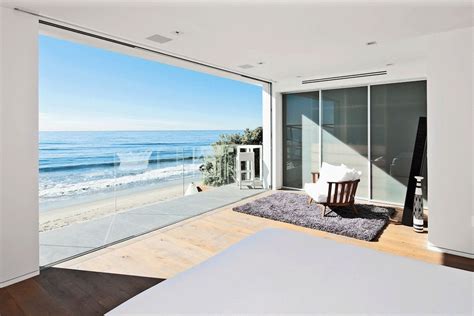 Bedroom Balcony Ocean Views Oceanfront Home In Malibu California