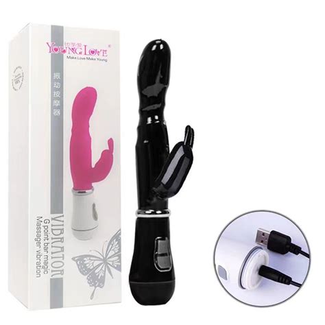 Rechargeable Batteries Rabbit G Spot Double Vibrator 12 Speed Massage Adult Sex Toys For Women