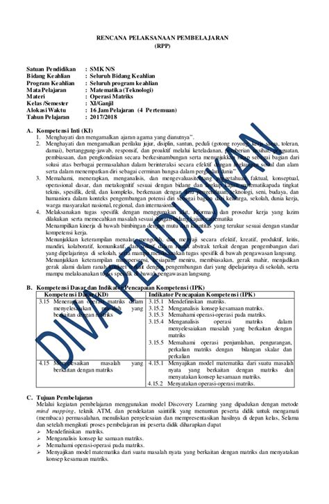 Download silabus dan rpp sma silabus bahasa indonesia kelas x peminatan. Download Rpp Matematika Smk Kurikulum 2013 Revisi 2017 ...