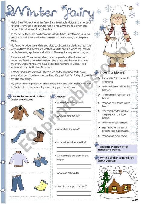 Winter Fairy Esl Worksheet By Tecus