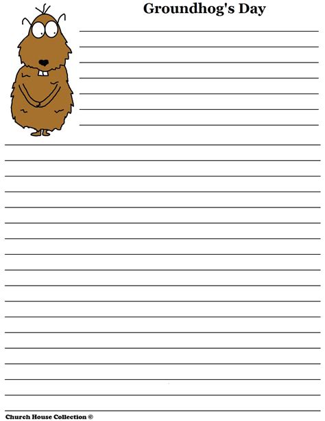 Church House Collection Blog: Groundhog Day Writing Paper For School