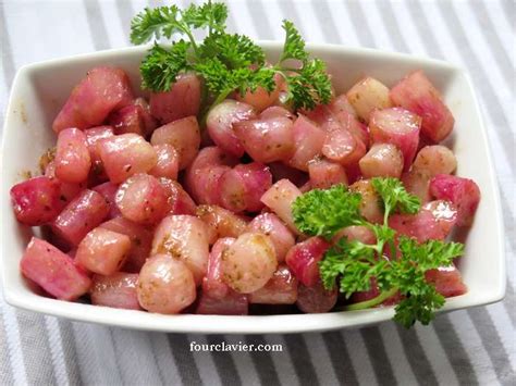 Radis confits au pesto