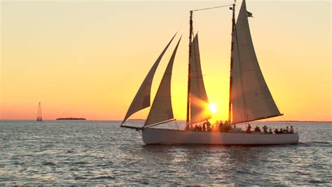 Ships Sailing Into The Sunset At Key West Florida Image Free Stock