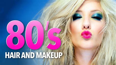 1980's hair & makeup tutorial - YouTube