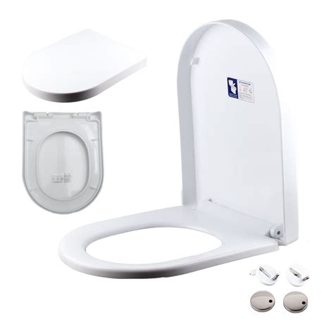 Luxury D Shape Heavy Duty Soft Close White Toilet Seat Quick Release