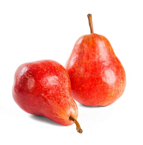 Two Red Pears Stock Image Image Of Full Gourmet Stem 30423365