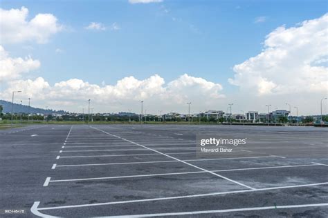 Empty Parking Lot With Blue Skies High Res Stock Photo Getty Images