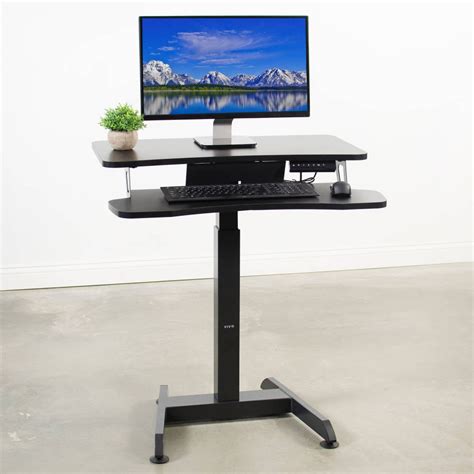 Vivo 32 Wide Compact Electric Adjustable Height Standing Desk Black