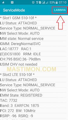 Untuk smartphone samsung galaxy, pengaturan *#*#4636#*#* biasanya di lock oleh samsung jadi tidak bisa dengan cara tersebut, alternatifnya yaitu menggunakan aplikasi advanced signal status yang anda bisa download di bawah ini : Cara tetapkan Sinyal 4G LTE di Samsung J3 dengan Kode ...