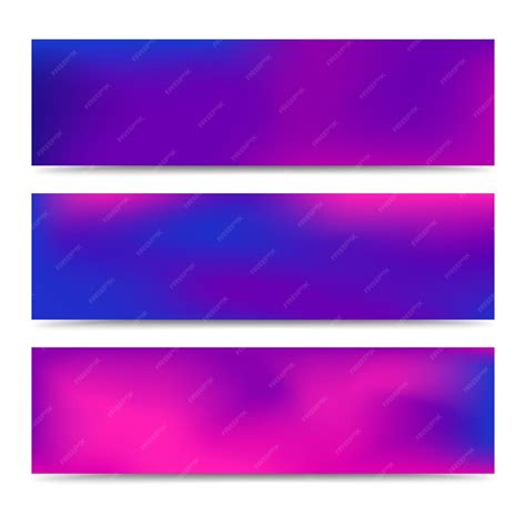 Premium Vector Smooth Abstract Blurred Gradient Purple Banners Set