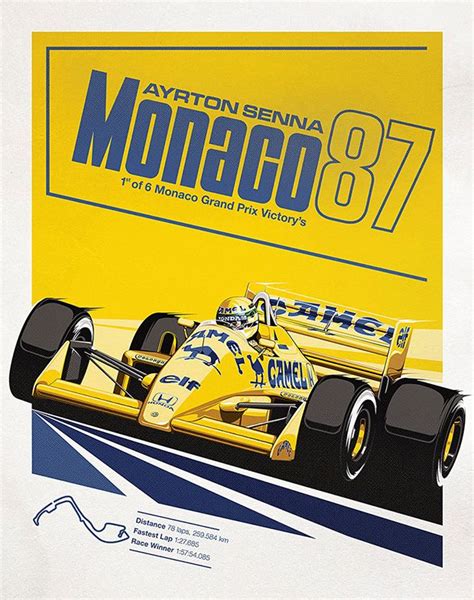 Ayrton Senna Monaco Poster With The Number 78