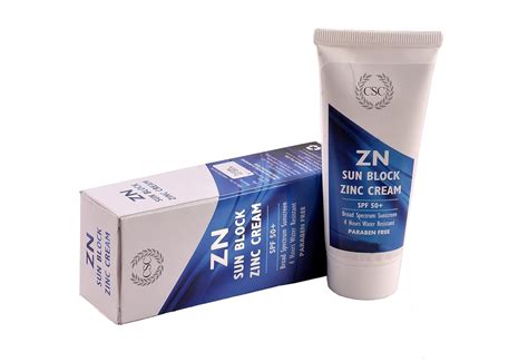 Csc Zn Sunblock Zinc Oxide Cream Spf 50 Broad Spectrum Sports