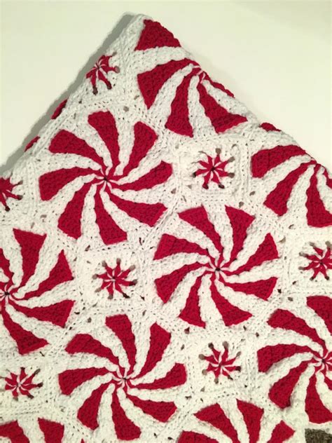 Crochet Peppermint Swirl Blanket Perfect For Christmas Yarnhookneedles