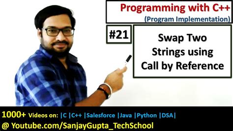 C How To Swap Two Strings Using Call By Reference Method In C By Sanjay Gupta Youtube
