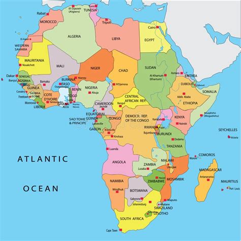 Political Map Of Africa Stock Illustration Illustration Of Color 7242700