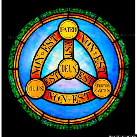 Holy Trinity Symbol Religious Stained Glass Window