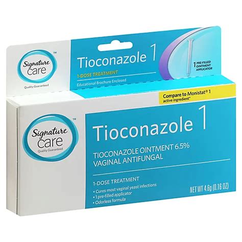 Signature Care Ointment Vaginal Antifungal Tioconazole 1 Dose Treatment