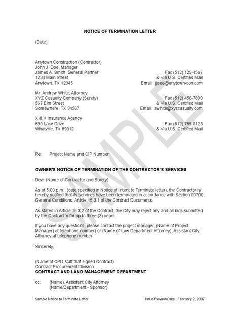 We did not find results for: Notice Of Termination Letter: Sample Notice to Terminate ...