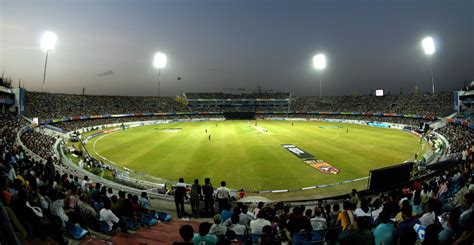 This indoor stadium is floodlit using 1 kw metal halide lamps which provide lighting for color television telecast to international standards. RAJIV GANDHI INTERNATIONAL CRICKET STADIUM