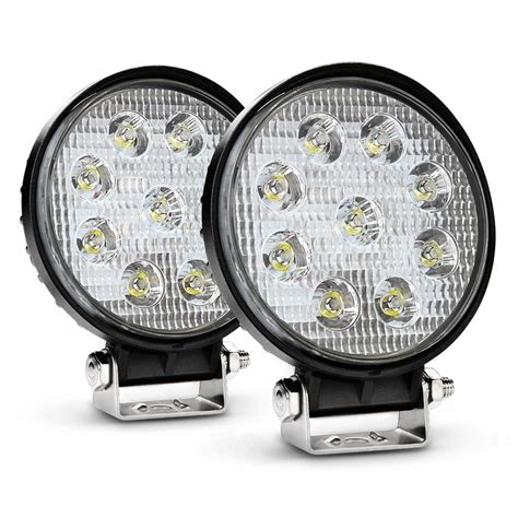 Nilight 2pcs 27w Round Spot Led Light Bar Driving Lamp Waterproof Jeep