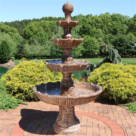 Water fountains add a calming, tranquil element to your home. Sunnydaze Large Tiered Ball Outdoor Water Fountain ...