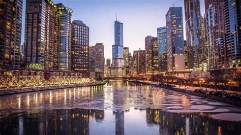 Chicago's emergency travel restrictions explained. cityscape, Architecture, Building, Evening, Lights, Water ...