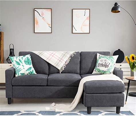 Shintenchi Convertible Sectional Sofa Couch Modern Linen