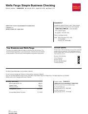 Wells fargo it's a great time to talk with a banker about how wells fargo's business accounts and services can help you stay competitive by saving you time and money. Wells Fargo Sample Bank Statement 2nd PDF.pdf - Wells ...