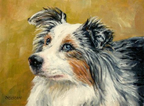 Daily Painting Projects Aussie Portrait Oil Painting Dog Art Pet