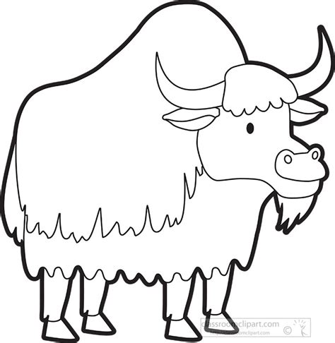 Yak Clipart Clipart Big Eyes Cartoon Yak Black Outline Clipart Images