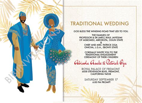 Idano Yoruba Nigerian Traditional wedding invitation Card – Bibi