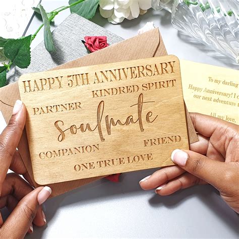 The type of gift you give can vary greatly depending on how long you've been together and, of there are many ways to approach buying anniversary gifts for her. Personalised Anniversary Wood Card Wife Husband I ...