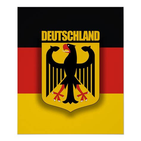 German Flag And Coat Of Arms Poster Zazzle German Flag Coat Of Arms