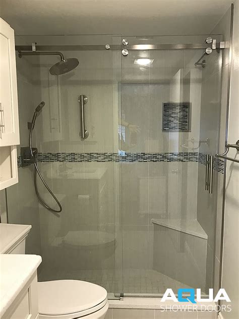 Tenoner diy glass sliding barn door,with barn door hardware kit (36 inches x 84 inches) (white). 3/8" Clear Glass Barn Style Frameless Shower Enclosure ...