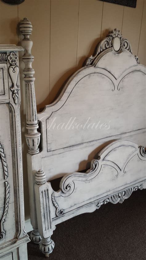 Designing a bedroom is not only about how to get the interior design to fit the limited area, but is actually very also about how to combine the decoration style to obtain a. Custom painted bed frame by Chalkolates. (shabby, white ...