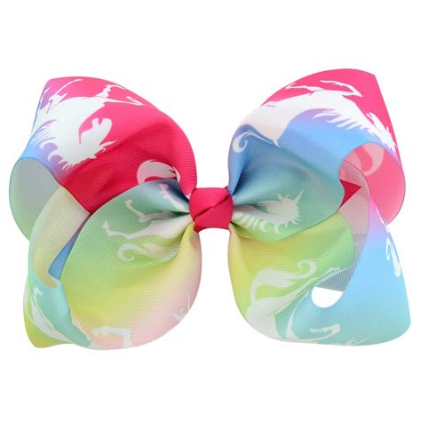 1pcs 8 Inch Printed Large Bow Clip Butterfly Polka Dots Rainbow Hairpin