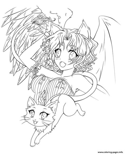 Anime Demon Angel Coloring Pages Printable
