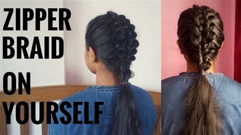 Cool hair ideas for adults and teens, girls. How To Do ZIPPER Braid | On YOURself - Beginners | Zipper braid, Easy hairstyles, Hair styles