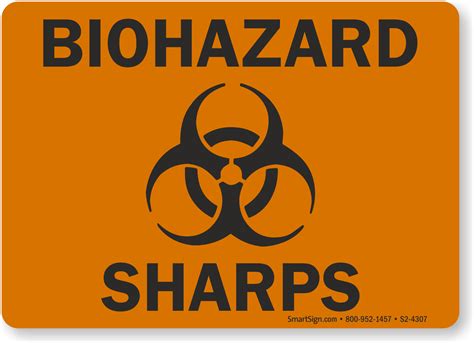 Biohazard Sharps Sign Sku S