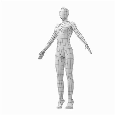 D Model Male And Female Low Poly Base Mesh In A Pose Vr Ar Low