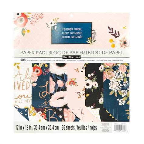 Floral Fantasy Double Sided Paper Pad By Recollections X
