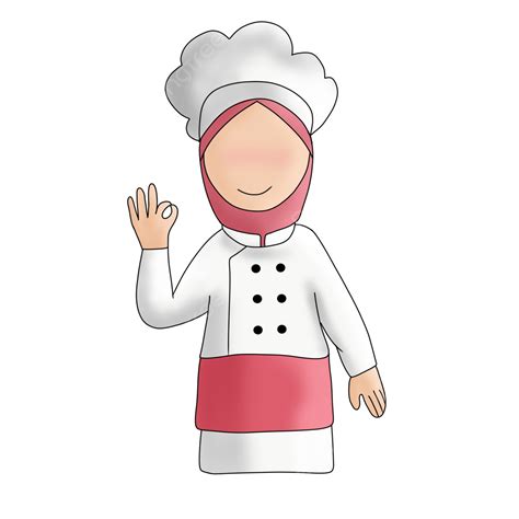 Chef Hijab Woman Hd Transparent Woman Muslim Chef Wearing Pink Hijab