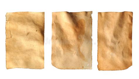 Old Sheets Of Paper Isolated On A White Background Vintage Spotted